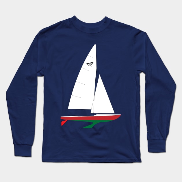 Flying Fifteen Sailboat Long Sleeve T-Shirt by CHBB